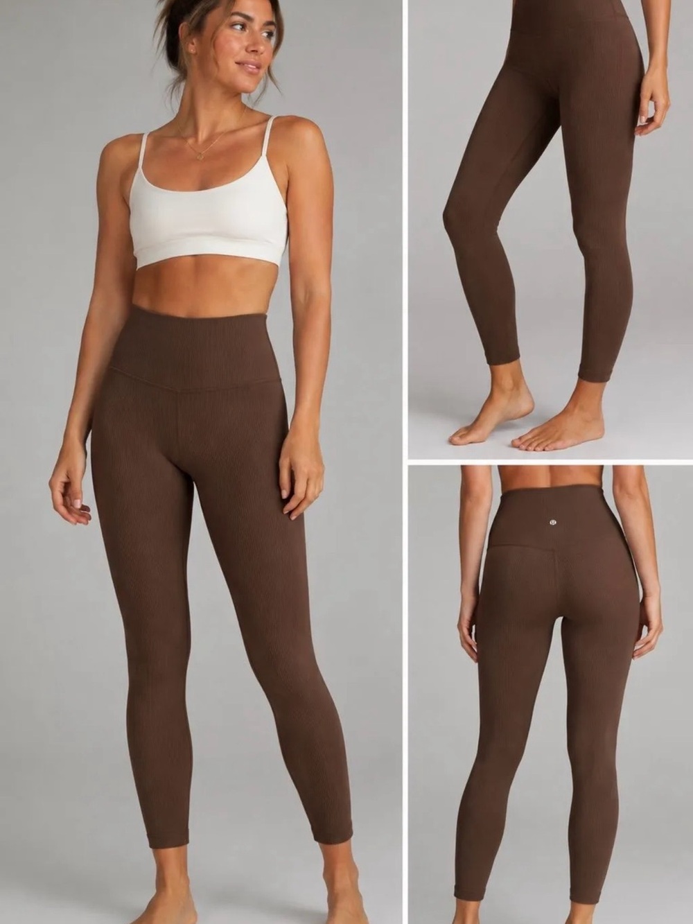 lululemon athletica Ribbed High-Rise Leggings - Brown